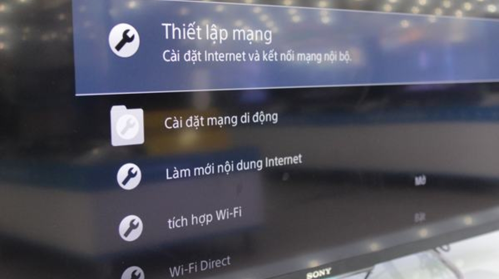 Lỗi cài đặt mạng trên tivi Sony