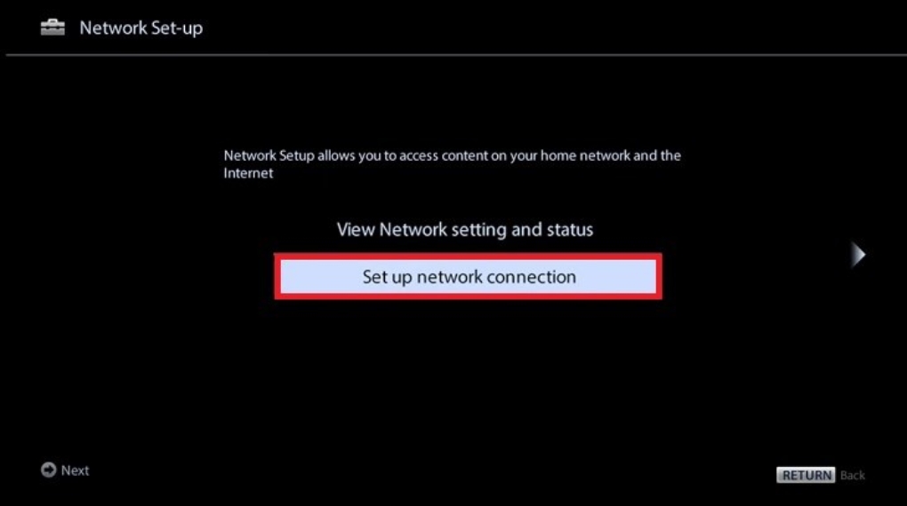 Thiết lập lại cài đặt mạng trên tivi Sony